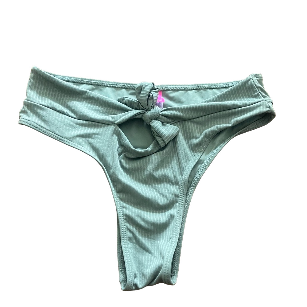YMI Olive Green high rise tie front Bikini Bottom medium
